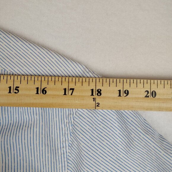 Denim & Flower White Pinstriped Slim Fit Shirt Ricky Singh Mens Large - Picture 7 of 8